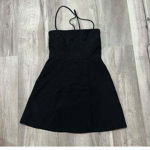 Gianni bini cross back mini black dress